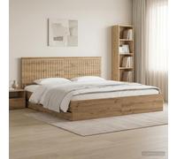 vidaXL Bed Frame with Storage and Headboard Artisan Oak 180 x 200 cm