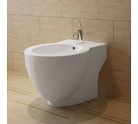 vidaXL Bidé de pie redondo cerámica de alta calidad blanco 58 cm