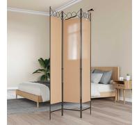 vidaXL Biombo de 3 Paneles Beige 120 x 200 cm Tela
