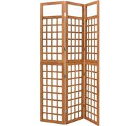 vidaXL Biombo de 3 paneles, madera maciza de abeto, 121 x 180,5 cm - Biombo - Separador de ambientes - Divisor de espacios - Panel divisor