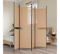 vidaXL Biombo de 4 Paneles Beige 200 x 180 cm Tela
