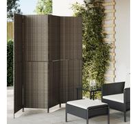 vidaXL Biombo de 4 paneles ratán sintético gris