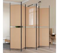 vidaXL Biombo de 5 Paneles Beige 250 x 200 cm Tela