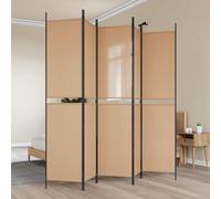 vidaXL Biombo de 5 Paneles Beige 250 x 220 cm Tela