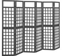 vidaXL Biombo de 6 paneles, madera maciza de abeto, color , 242,5 x 180 cm - Biombo - Separador de ambientes - Divisor de espacios - Panel divisor