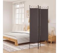 vidaXL Biombo divisor de 3 paneles de tela marrón 120x200 cm