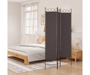 vidaXL Biombo divisor de 3 paneles de tela marrón 120x200 cm