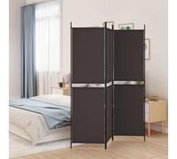 vidaXL Biombo divisor de 3 paneles de tela marrón 150x180 cm