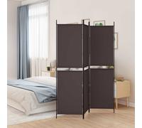vidaXL Biombo divisor de 3 paneles de tela marrón 150x200 cm