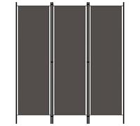 vidaXL Biombo divisor 3 paneles plegable, separador habitación, Gris antracita 150x180 cm