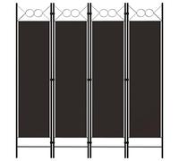 vidaXL Biombo Divisor de 4 Paneles de Pie Plegable Separador Habitación Dormitorio Estancia Decoración Partición Privacidad Marrón 160x180 cm