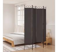 vidaXL Biombo divisor de 4 paneles de tela marrón 160x220 cm