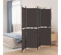 vidaXL Biombo divisor de 4 paneles de tela marrón 200x180 cm