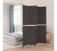 vidaXL Biombo divisor de 4 paneles de tela marrón 200x220 cm