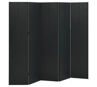 vidaXL Biombo divisor de 5 paneles acero negro 200x180 cm