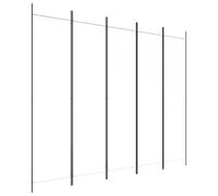 vidaXL Biombo Divisor de 5 Paneles de Tela Blanco 250x200 cm