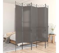 vidaXL Biombo divisor de 5 paneles de tela gris antracita 200x220 cm