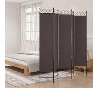 vidaXL Biombo divisor de 5 paneles de tela marrón 200x200 cm