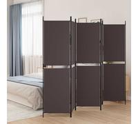 vidaXL Biombo divisor de 5 paneles de tela marrón 250x180 cm