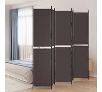 vidaXL Biombo divisor de 5 paneles de tela marrón 250x220 cm
