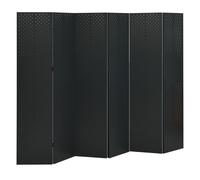 vidaXL Biombo divisor de 6 paneles acero negro 240x180 cm