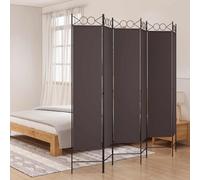 vidaXL Biombo divisor de 6 paneles de tela marrón 240x200 cm