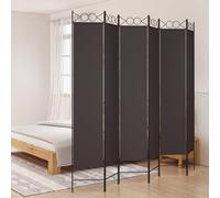 vidaXL Biombo divisor de 6 paneles de tela marrón 240x220 cm