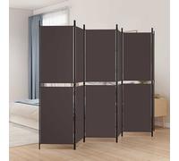 vidaXL Biombo divisor de 6 paneles de tela marrón 300x180 cm