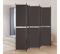 vidaXL Biombo divisor de 6 paneles de tela marrón 300x220 cm