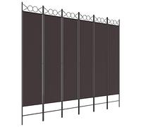 vidaXL Biombo Divisor de 6 Paneles Separador Decoración Habitación Dormitorio Oficina Pantalla Privacidad Pared Plegable de Tela Marrón
