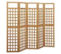 vidaXL Biombo/Enrejado de 5 Paneles Madera Maciza Abeto 201,5x180 cm