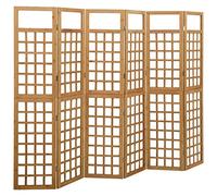 vidaXL Biombo/Enrejado de 6 Paneles Madera de Abeto 242,5x180 cm