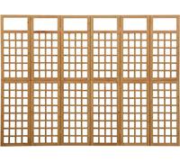 vidaXL Biombo/Panel divisor de ambientes, 6 paneles, madera maciza de abeto, 242,5 x 180 cm