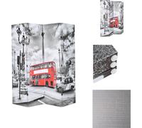 vidaXL Biombo plegable de 160 x 170 cm, diseño "Autobús de Londres", en blanco y - Biombo