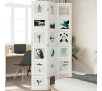 vidaXL Biombo separador de 3 paneles madera maciza Paulownia blanco