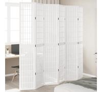 vidaXL Biombo separador de 6 paneles madera maciza Paulownia blanco