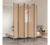 vidaXL Biombos de 5 Paneles Beige 200 x 220 cm Tela
