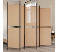 vidaXL Biombos de 5 Paneles Beige 250 x 180 cm Tela