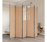 vidaXL Biombos de 5 Paneles Beige 250 x 200 cm Tela
