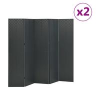 vidaXL Biombos divisores de 5 paneles 2 uds antracita acero 200x180 cm