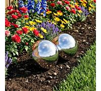 vidaXL Bola de espejo 2 uds. Ø 15 cm Plateado Acero Inoxidable 201