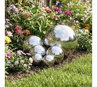 vidaXL Bola de espejo 6 uds. Ø 15 cm Plateado Acero Inoxidable 201