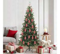 vidaXL Bola de Piña de Navidad 40 uds. Rojo 4 x 9 cm Plástico