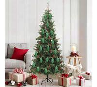 vidaXL Bola de Piña de Navidad 40 uds. Verde 4 x 9 cm Plástico