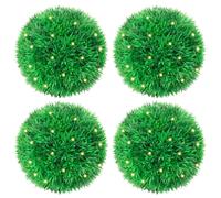 vidaXL Bolas de boj artificial con luces LED 4 unidades 12 cm