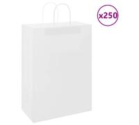 vidaXL 250 uds Bolsas de papel kraft con asas 32x17x44 cm en color Marrón/Verde/Negro y más