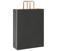 vidaXL Bolsas de Papel con Asas 50 uds Negra 32x12x42 cm, Bolsa de Papel, Bolsa de Papel para Regalo, Bolsa de Regalo de Papel