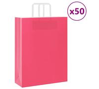 vidaXL Bolsas de papel con asas 50 uds rosa 32x12x42 cm