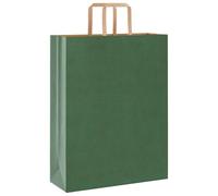 vidaXL Bolsas de Papel con Asas 50 uds Verde 32x12x42 cm, Bolsa de Papel, Bolsa de Papel para Regalo, Bolsa de Regalo de Papel