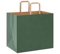 vidaXL Bolsas de Papel con Asas 50 uds Verde 32x22x28 cm, Bolsa de Papel, Bolsa de Papel para Regalo, Bolsa de Regalo de Papel